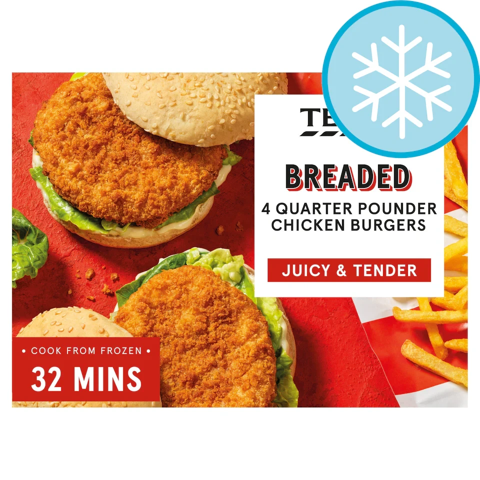 Tesco 4 Quarter Pounder Chicken Burger 454G