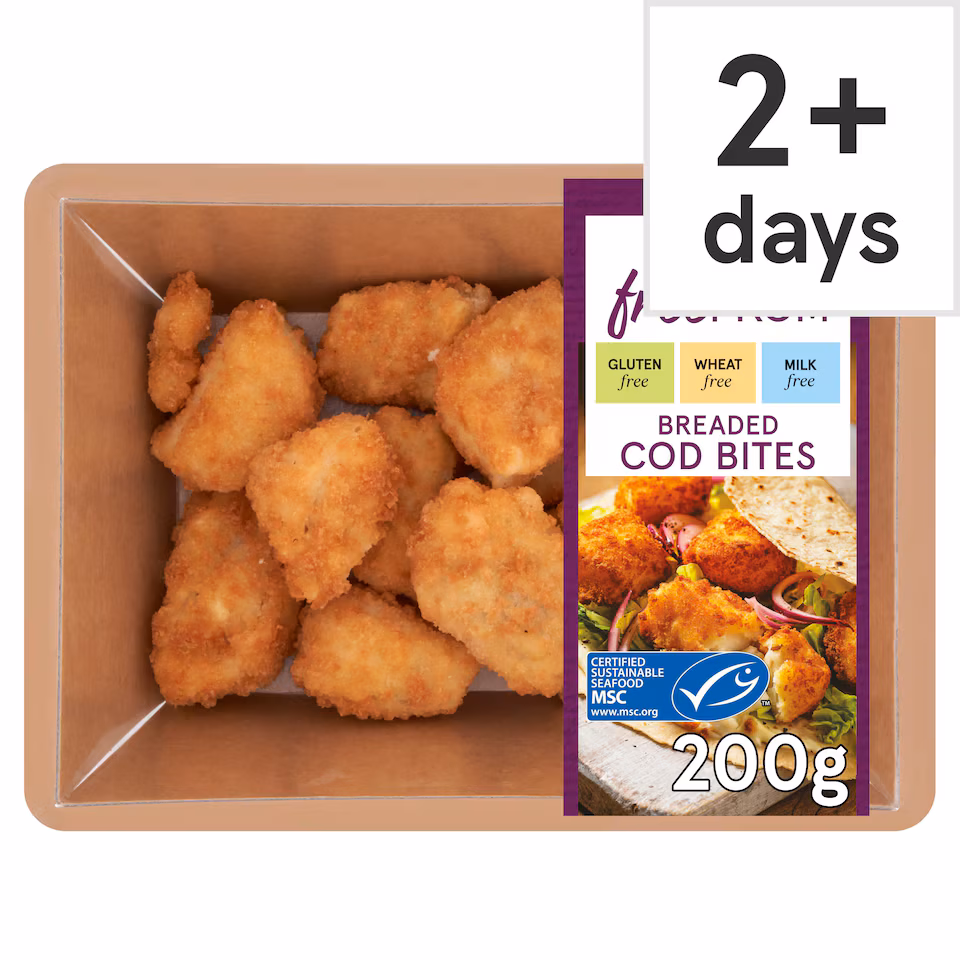 Tesco Free From Breaded Cod Bites 200g