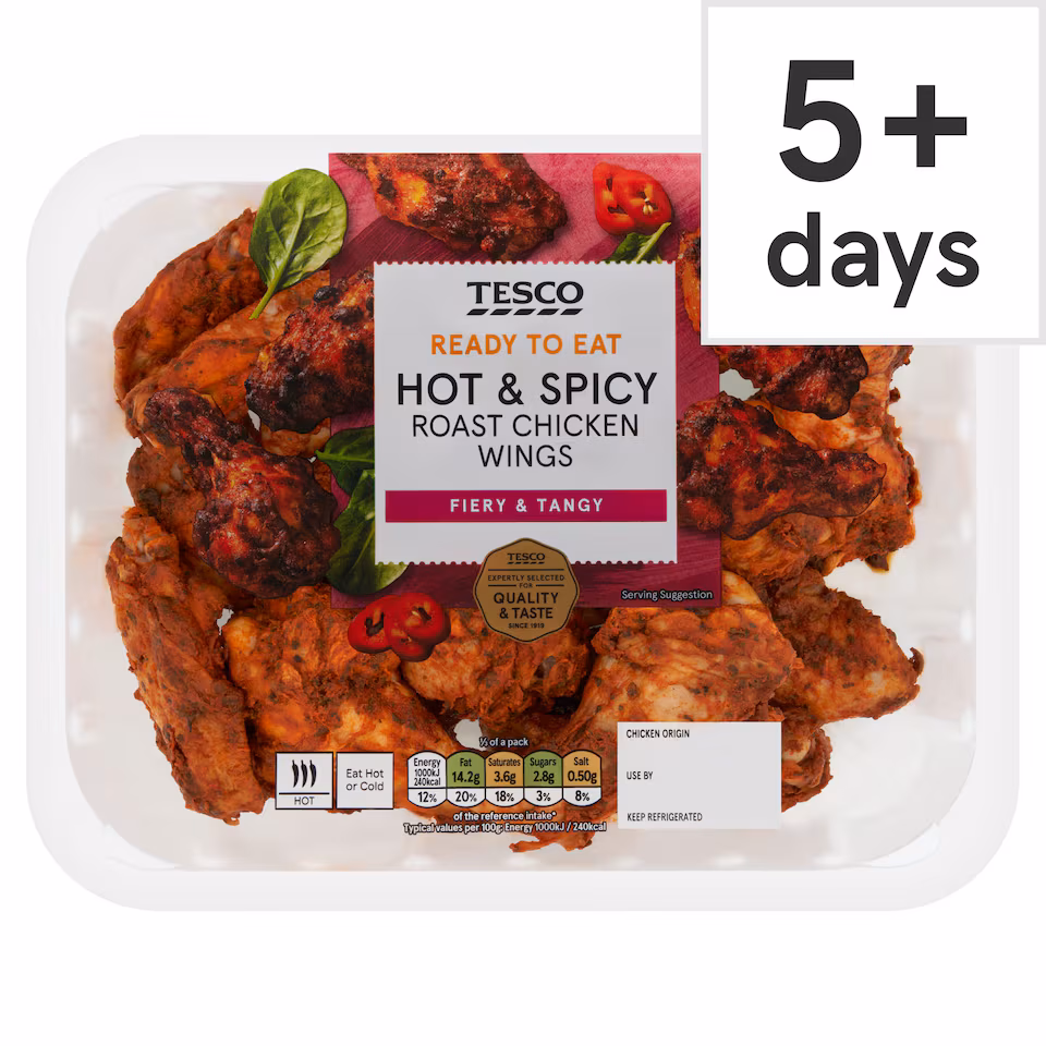 Tesco Hot & Spicy Roast Chicken Wings 525g