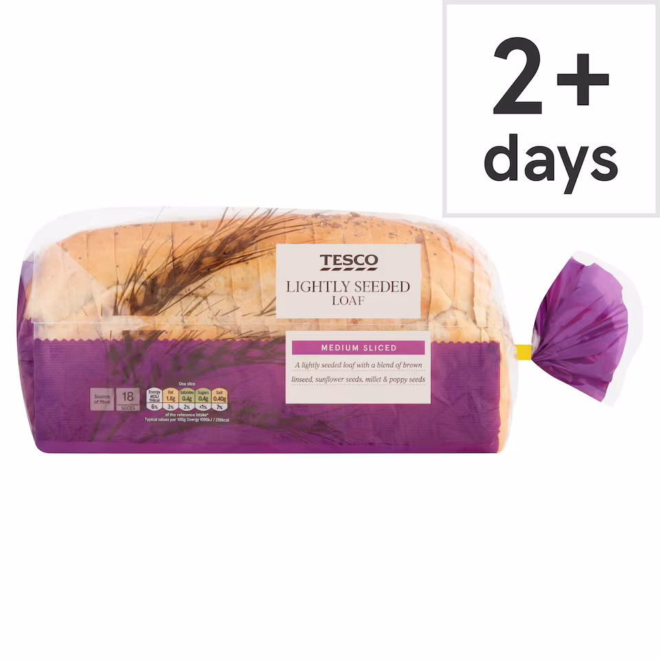 Tesco Lightly Seeded White Bread Loaf 800g