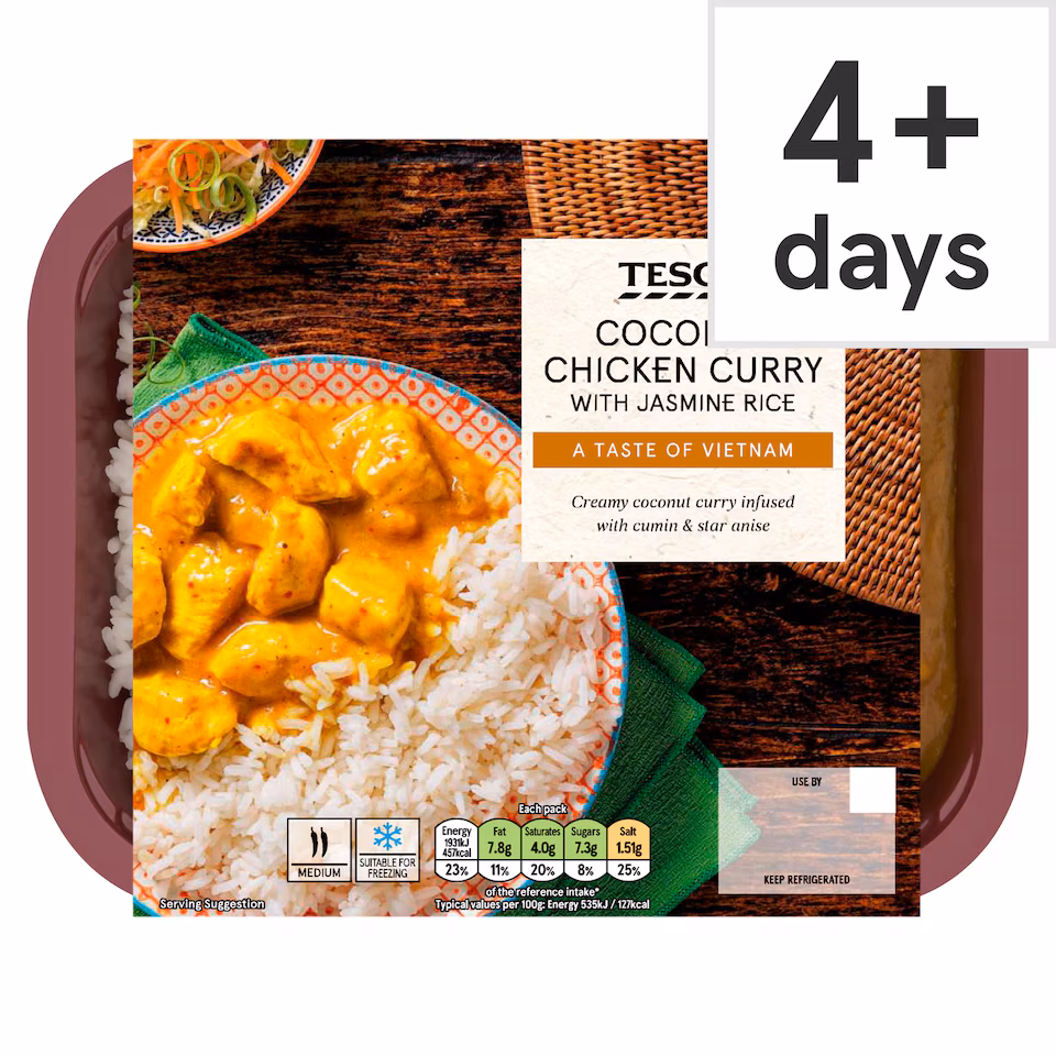 Tesco Coconut Chicken Curry & Jasmine Rice 400G