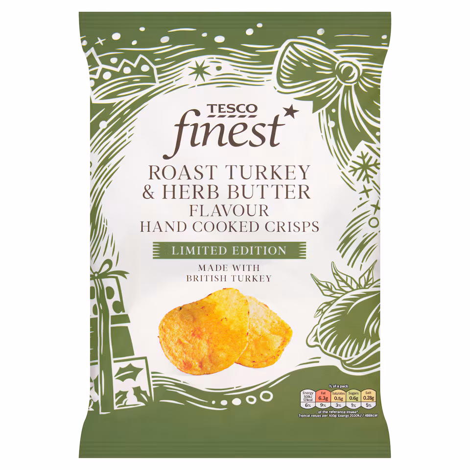 Tesco Finest Roast Turkey & Herb Butter Flv Crisps 150G