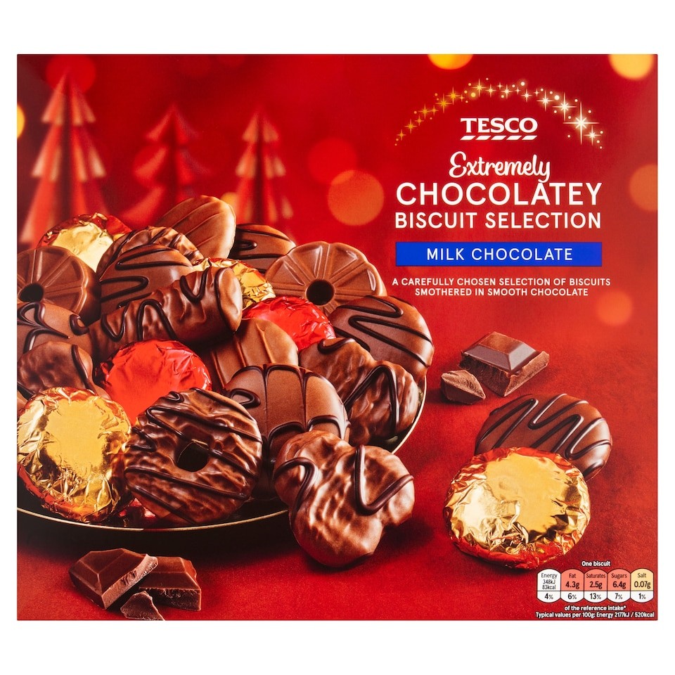 Tesco Extremely Chocolatey Biscuit Selection - Milk Chocolate 400g