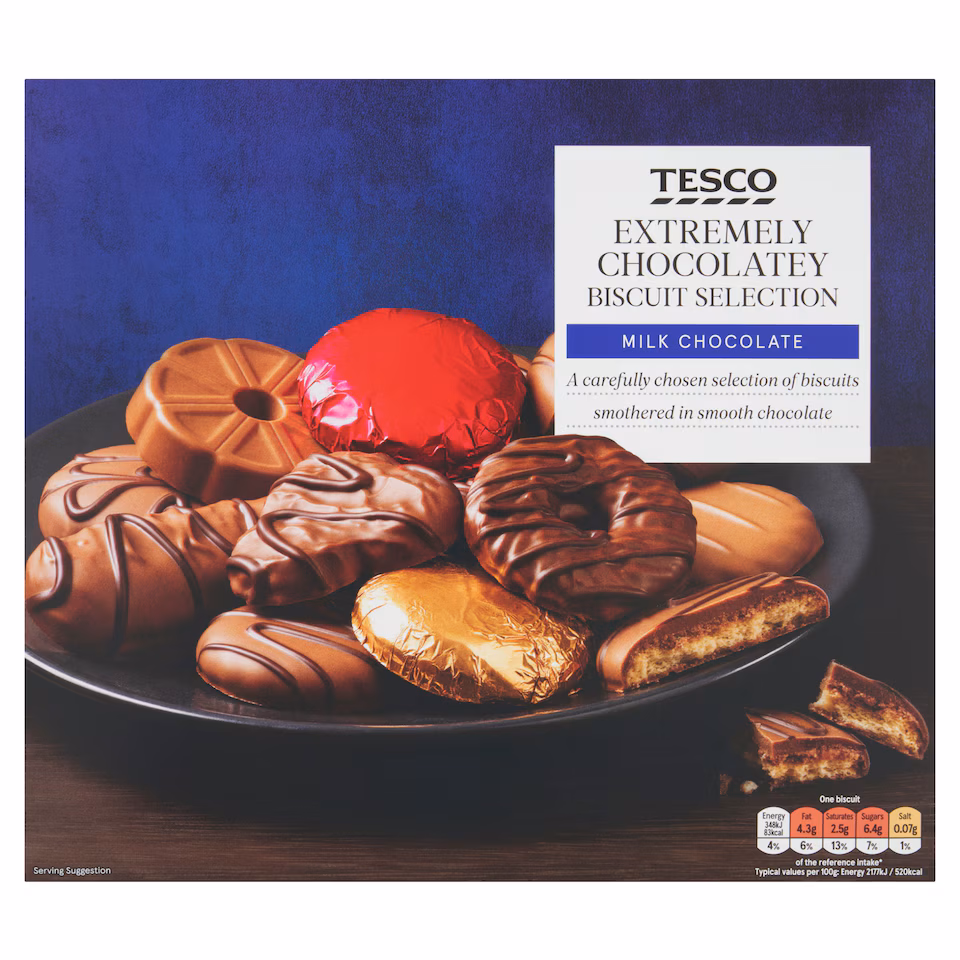 Tesco Extremely Chocolatey Biscuit Selection - Milk Chocolate 400g