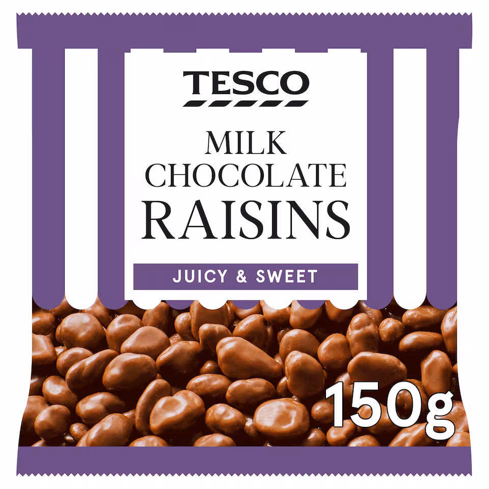 Tesco Milk Chocolate Raisins 150g
