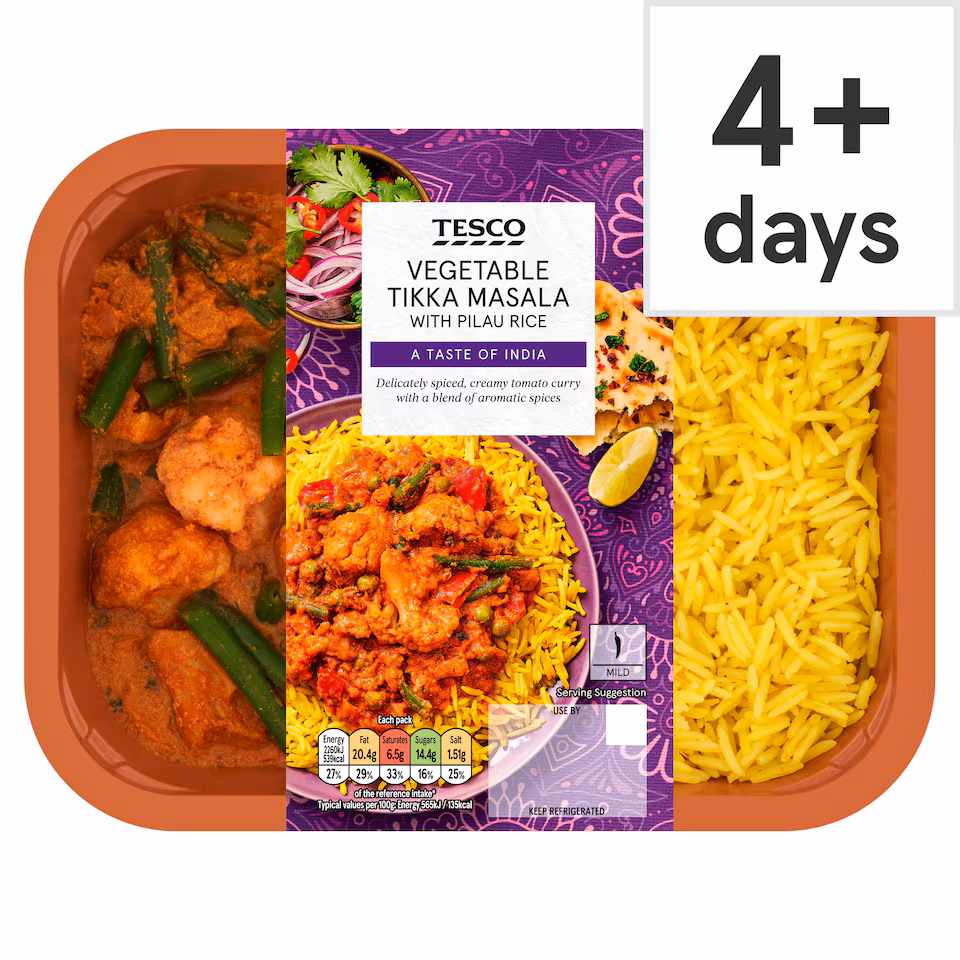 Tesco Vegetable Tikka Masala With Pilau Rice 400g