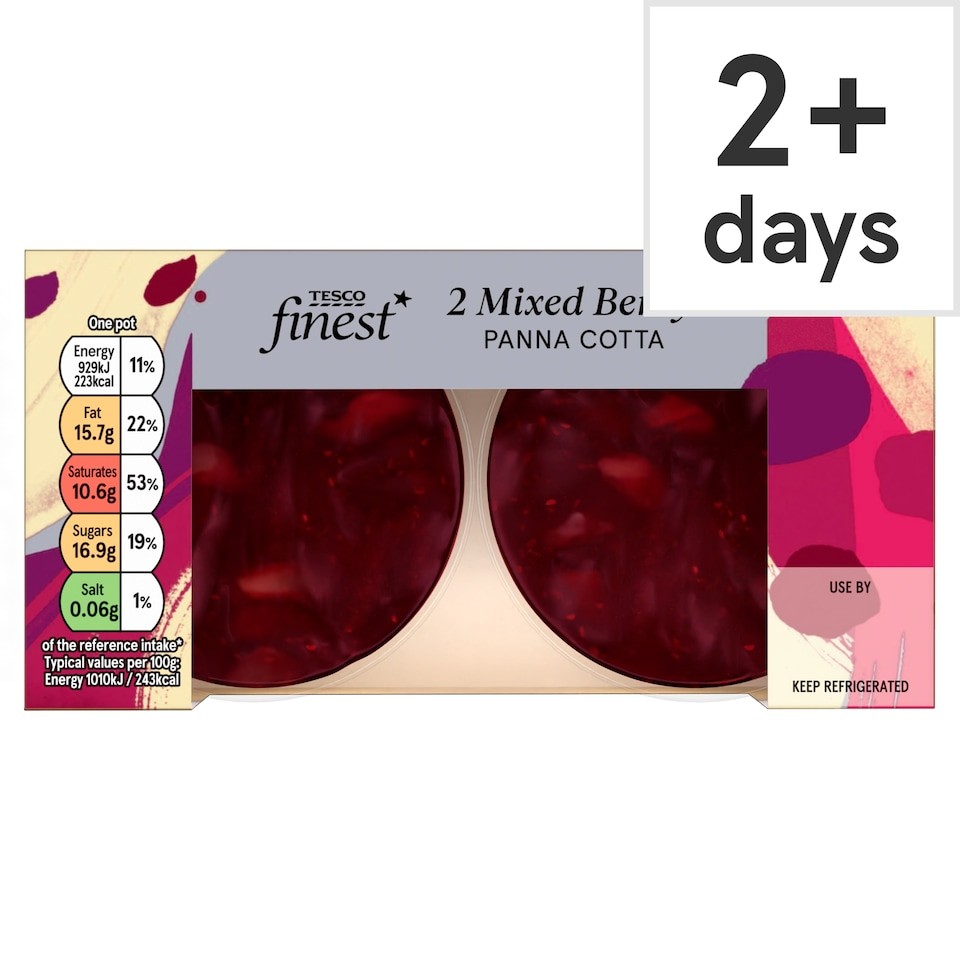 Tesco Finest Mixed Berry Panna Cotta 2 x 92g
