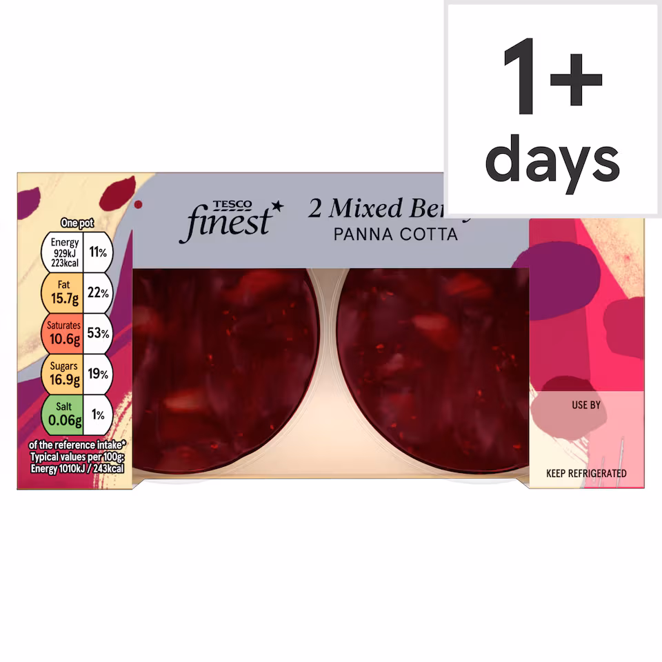 Tesco Finest Mixed Berry Panna Cotta 2 x 92g