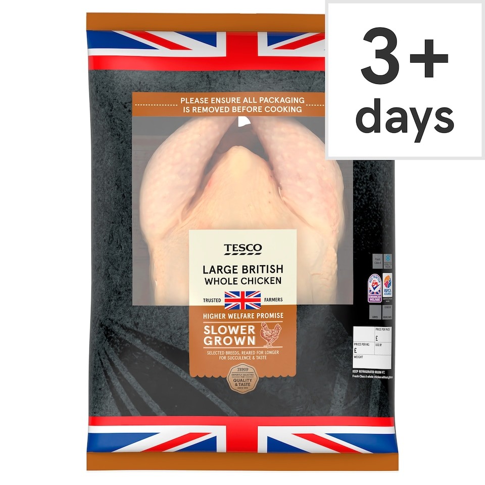 Tesco Slower Grown Large Whole Chicken 1.4kg-1.8kg