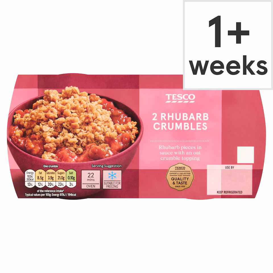 Tesco 2 Rhubarb Crumbles 270g