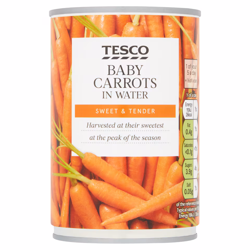 Tesco Baby Carrots In Water 300G