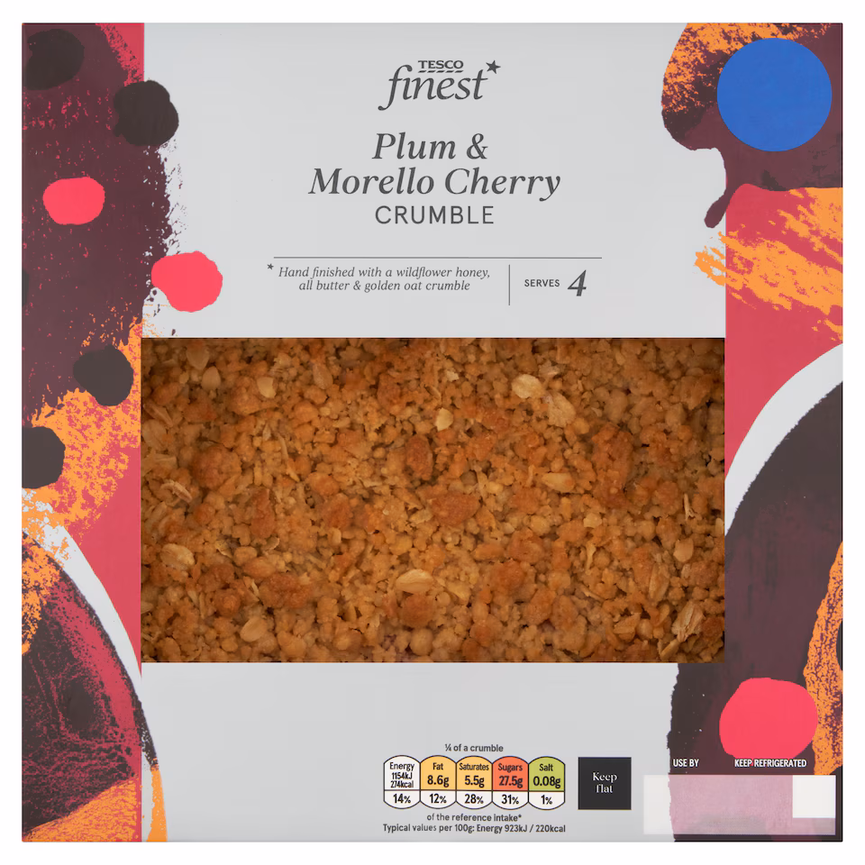 Tesco Finest Plum & Morello Cheery Crumble