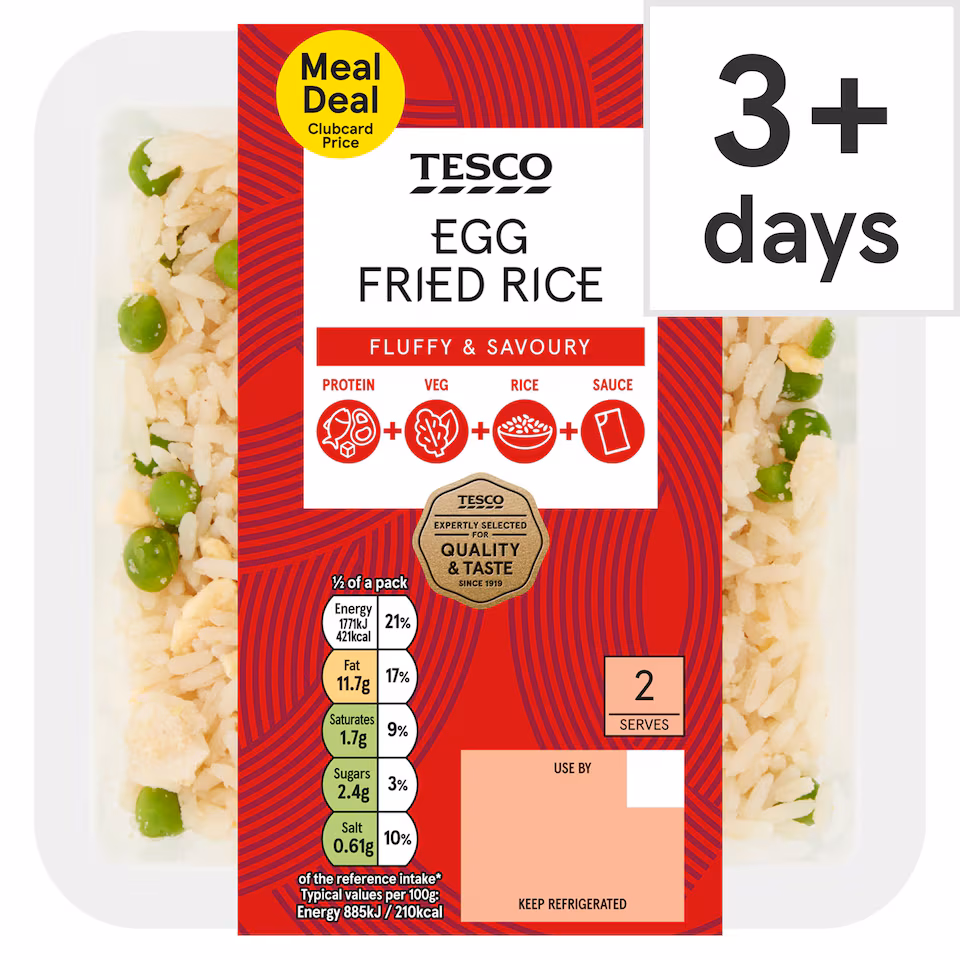 Tesco Egg Fried Rice 400g.