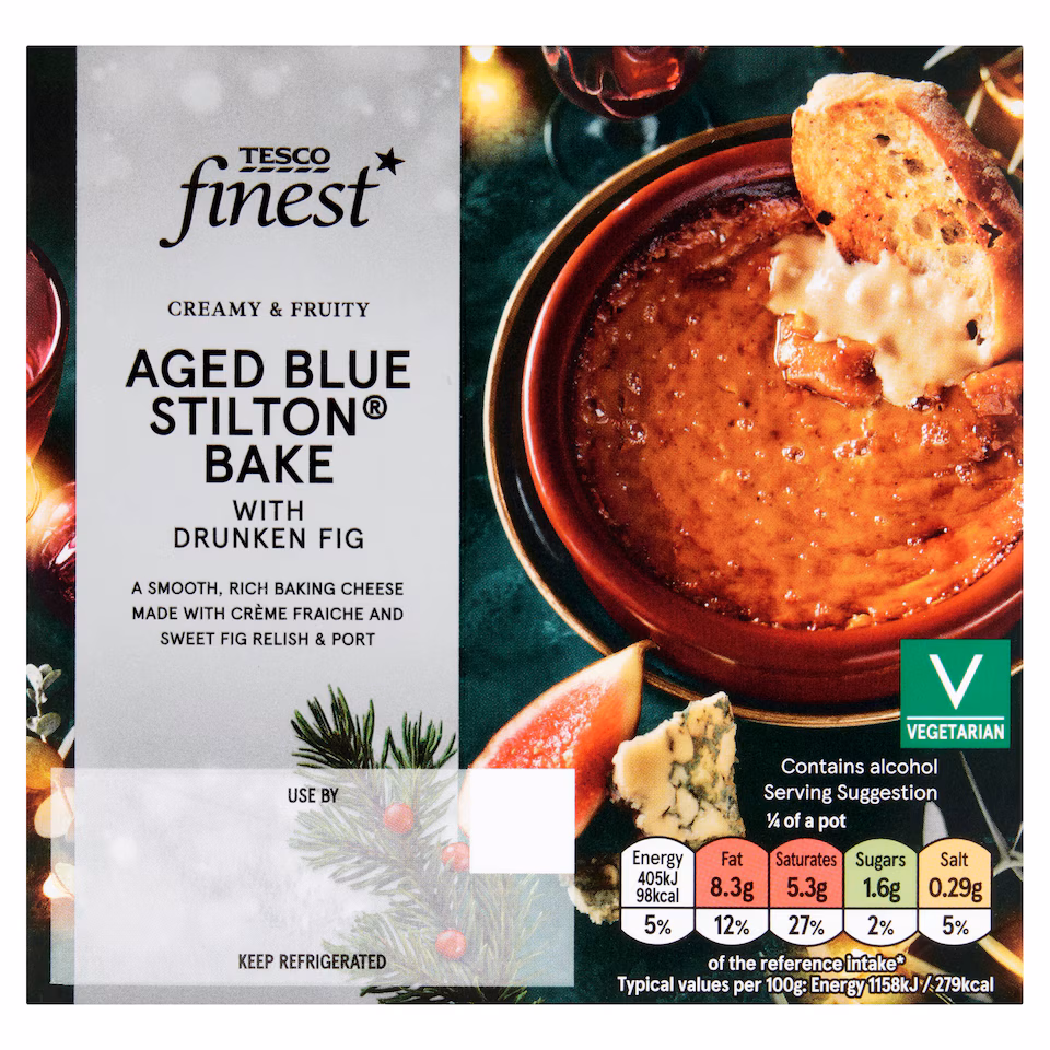 Tesco Finest Aged Blue Stilton® With Drunken Fig Bake 150G