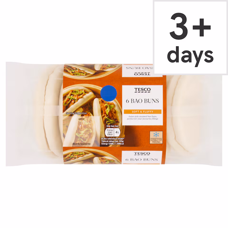 Tesco Bao Buns 6 Pack 168g