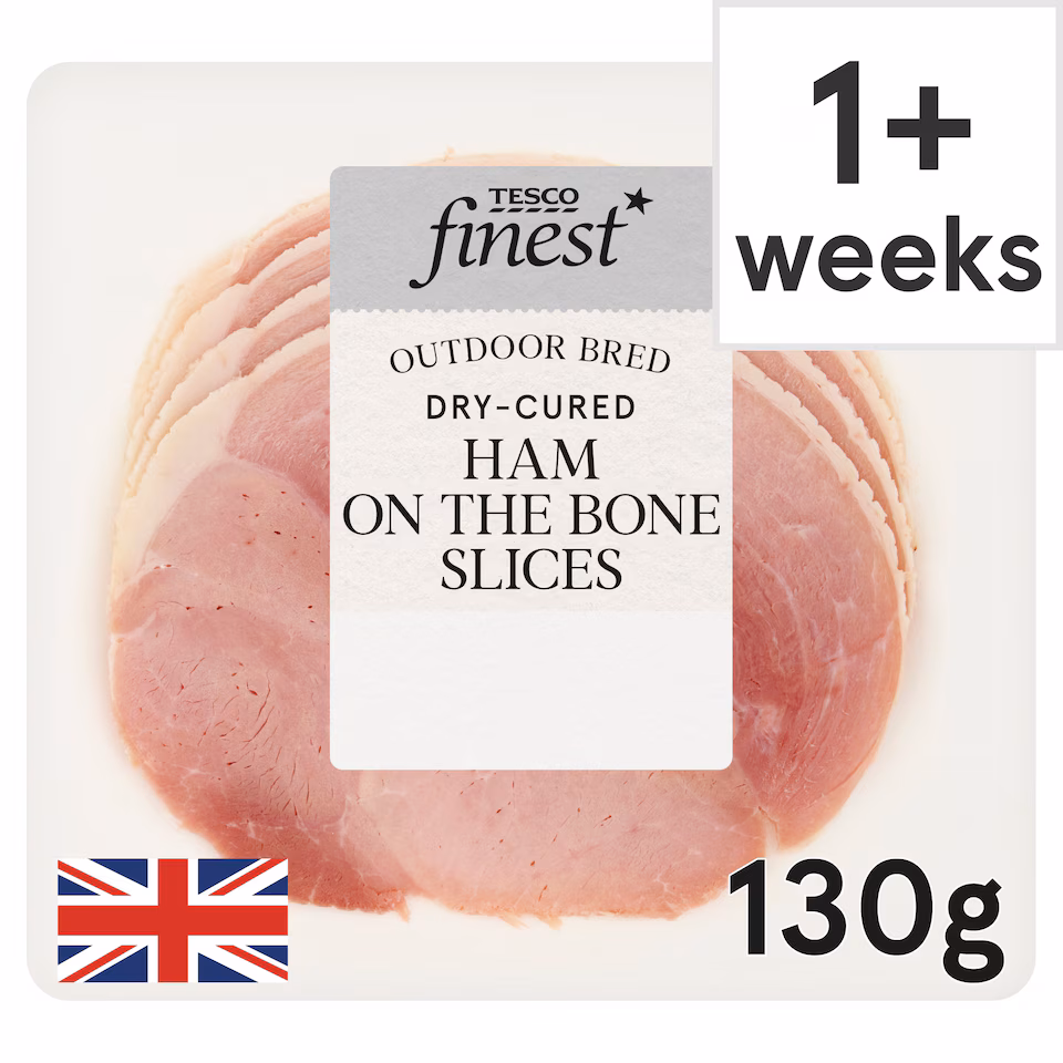 Tesco Finest Dry Cured Ham on the Bone Slices 130g