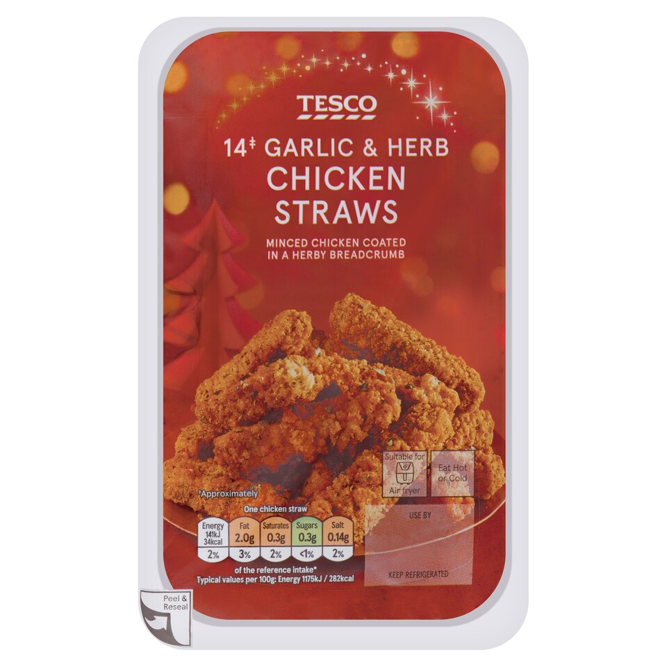 Tesco 14 Garlic and Herb Chicken Straws 161g