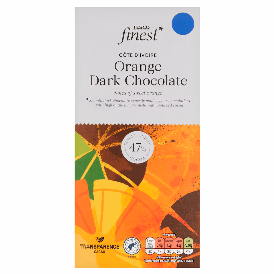 Tesco Finest Orange 47% Dark Chocolate 100g