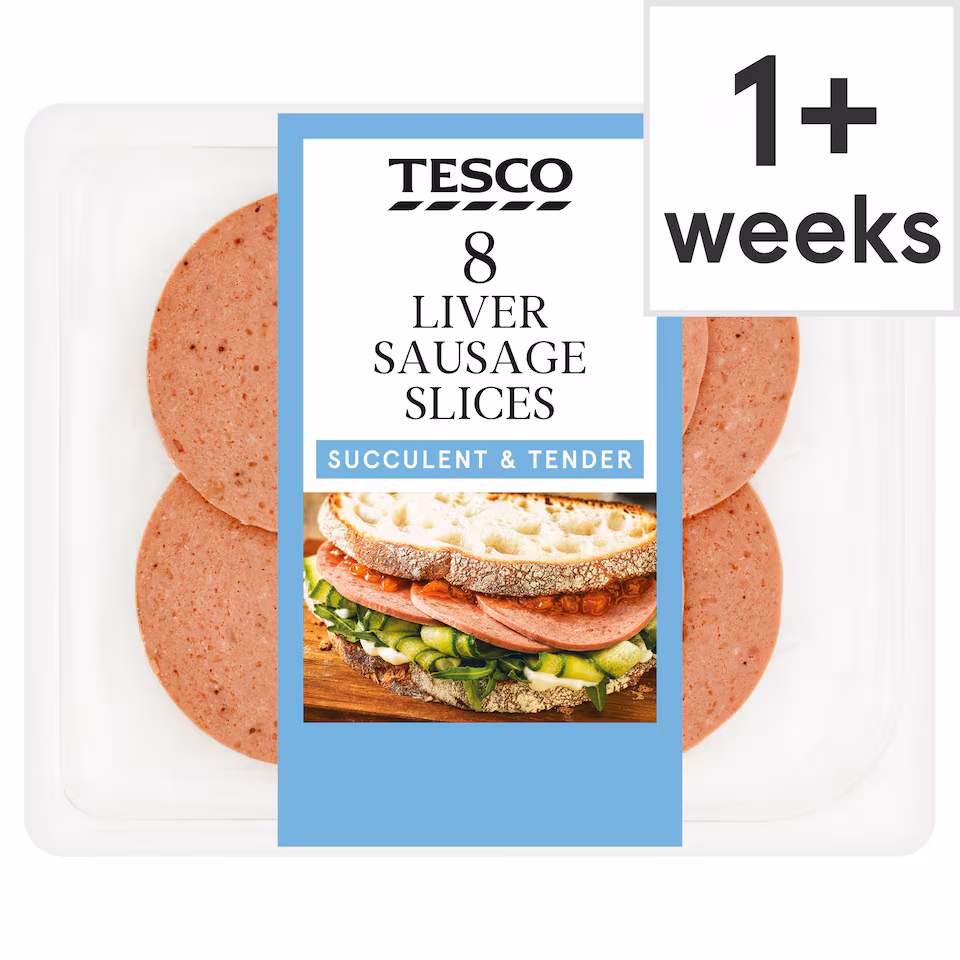 Tesco Liver Sausage Slices 8 Pack 100g