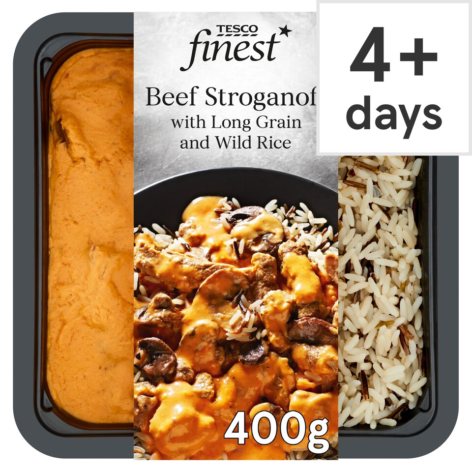 Tesco Finest Beef Stroganoff With Rice 400G
