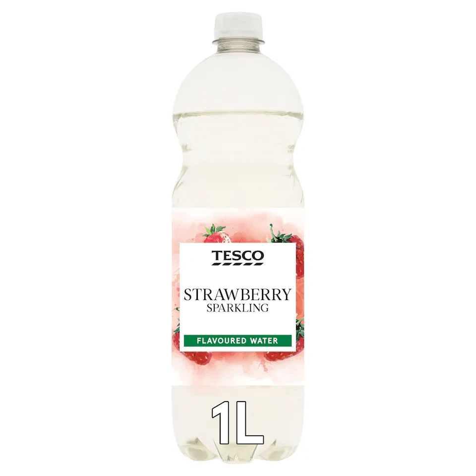 Tesco Sparkling Flavoured Water - Strawberry 1 Litre