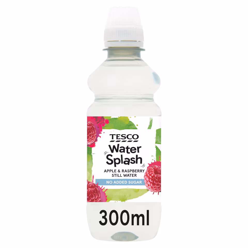 Tesco Water Splash Apple & Raspberry No Added Sugar Water 300Ml