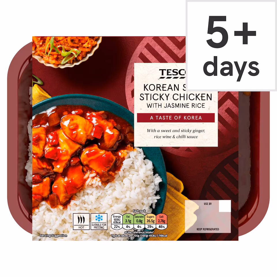 Tesco Korean Style Sticky Chicken & Jasmine Rice 400g