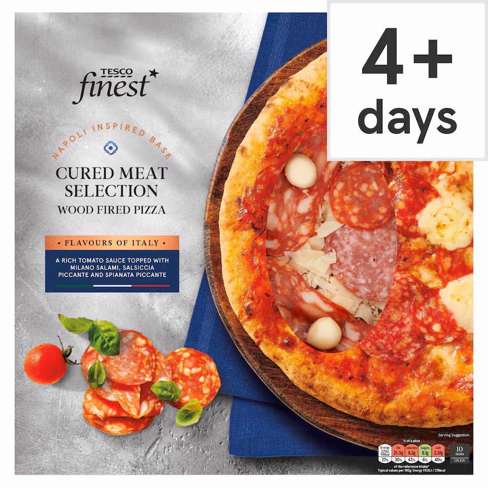 Tesco Finest Italian Meats Wood Fired Pizza 405g