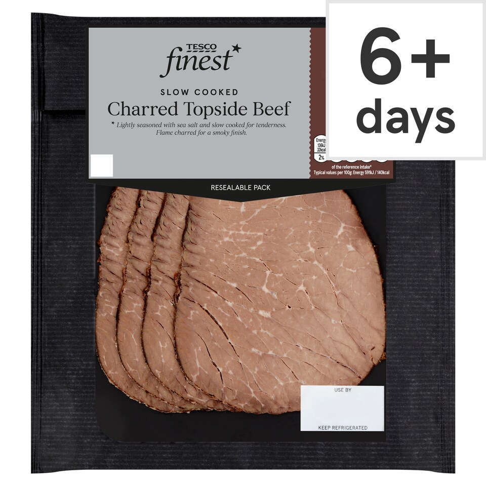 Tesco Finest Topside of Beef - Charred 90g