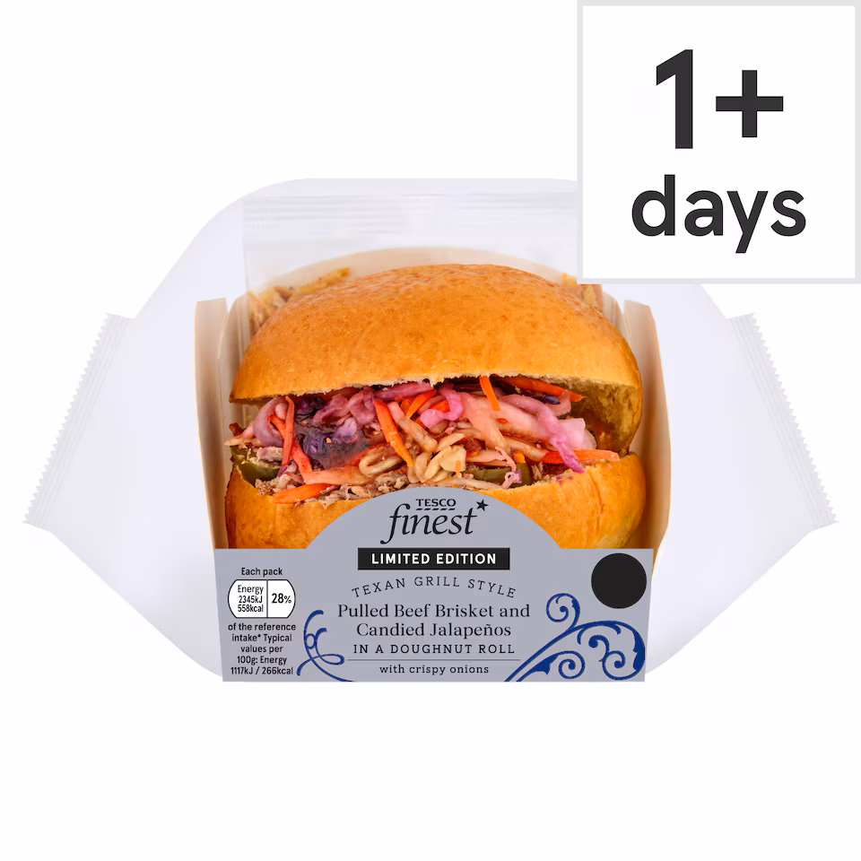 Tesco Finest Texan Grill Pulled Beef Brisket & Candied Jalapenos Doughnut Roll Limited Edition