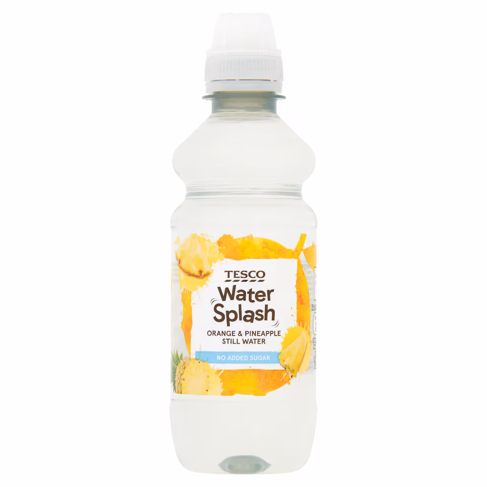 Tesco Water Splash No Added Sugar Still Water - Orange & Pineapple 300ml