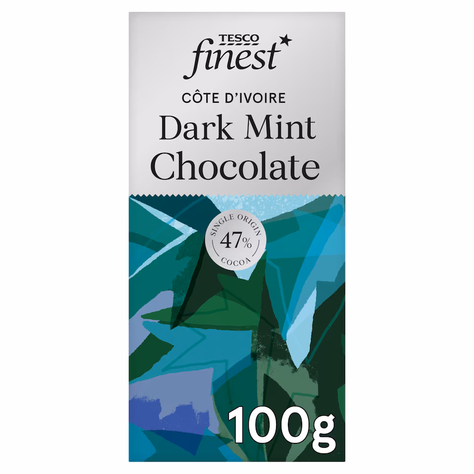 Tesco Finest Mint 47% Dark Chocolate 100g
