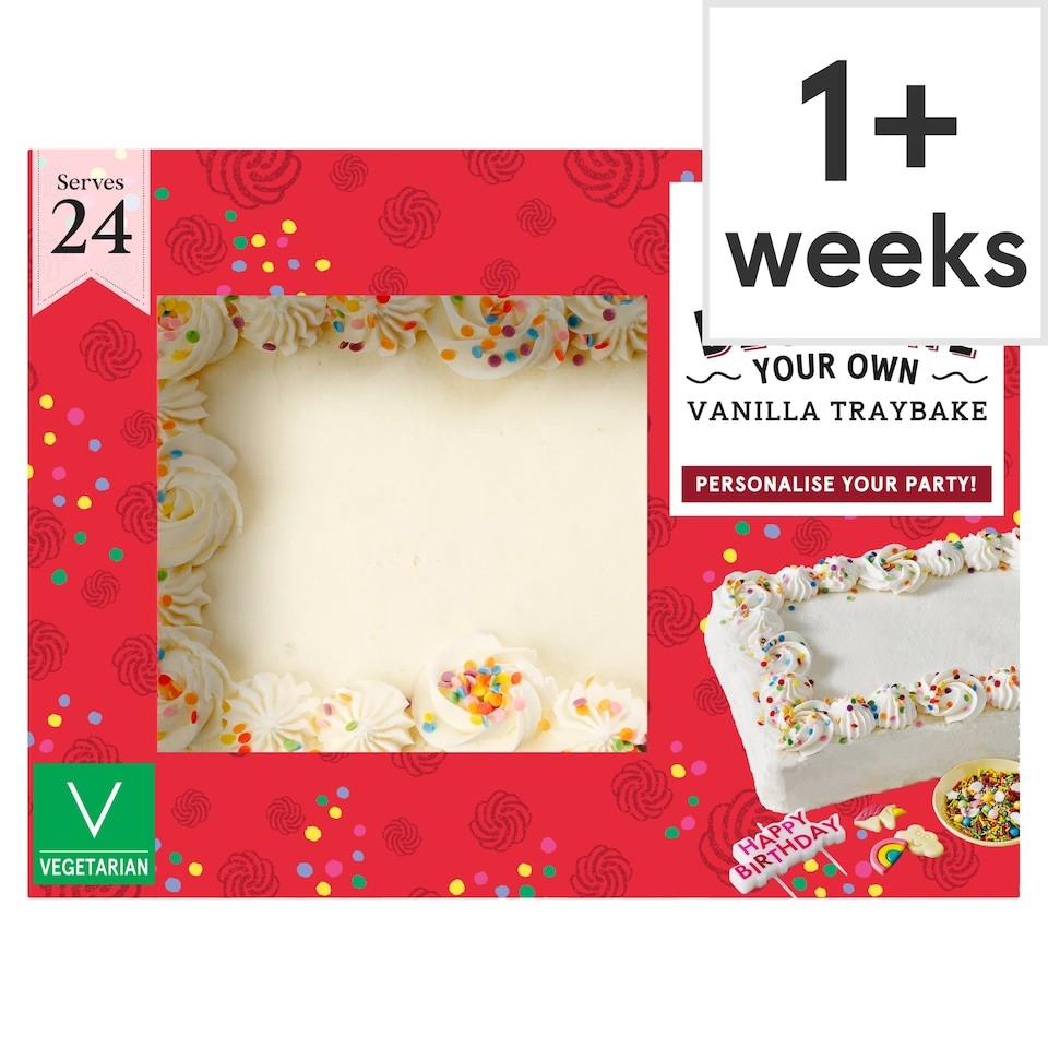Tesco Decorate Your Own Vanilla Traybake 24 Servings