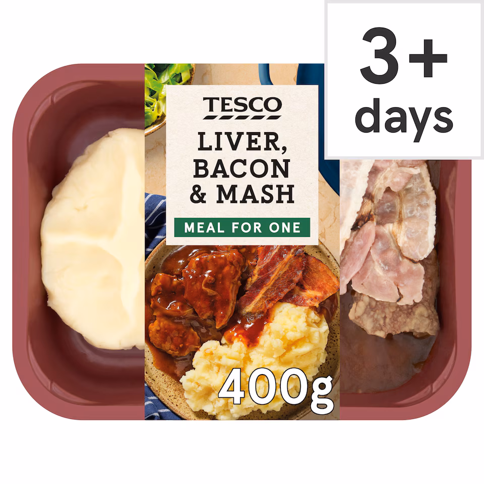 Tesco Liver, Bacon & Mash 400G
