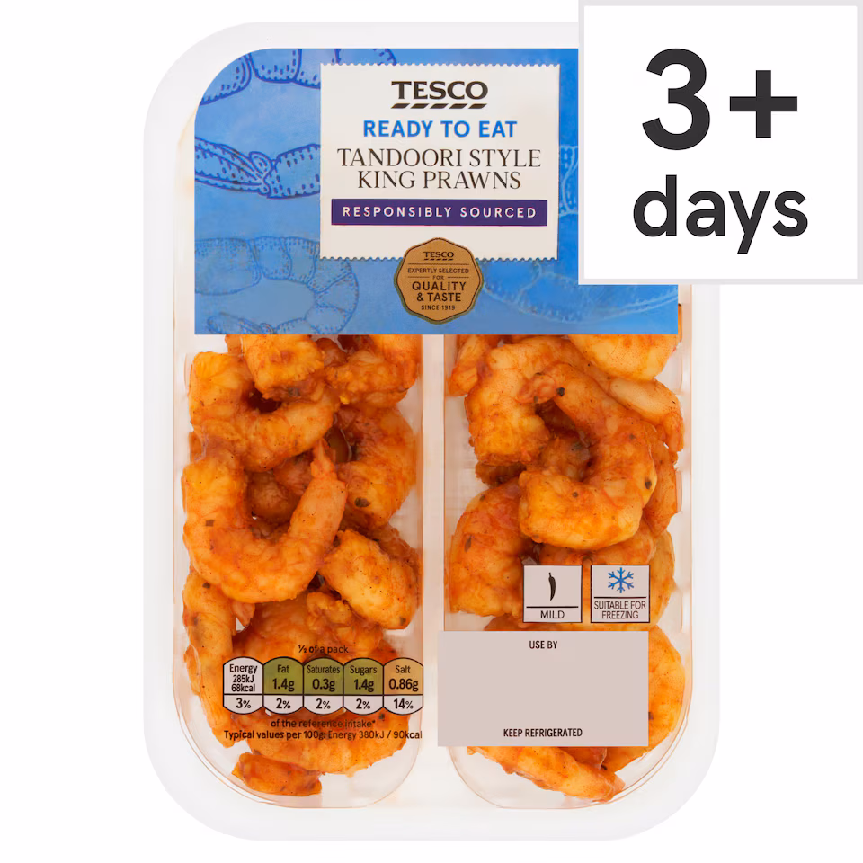 Tesco Tandoori Style King Prawns 150g