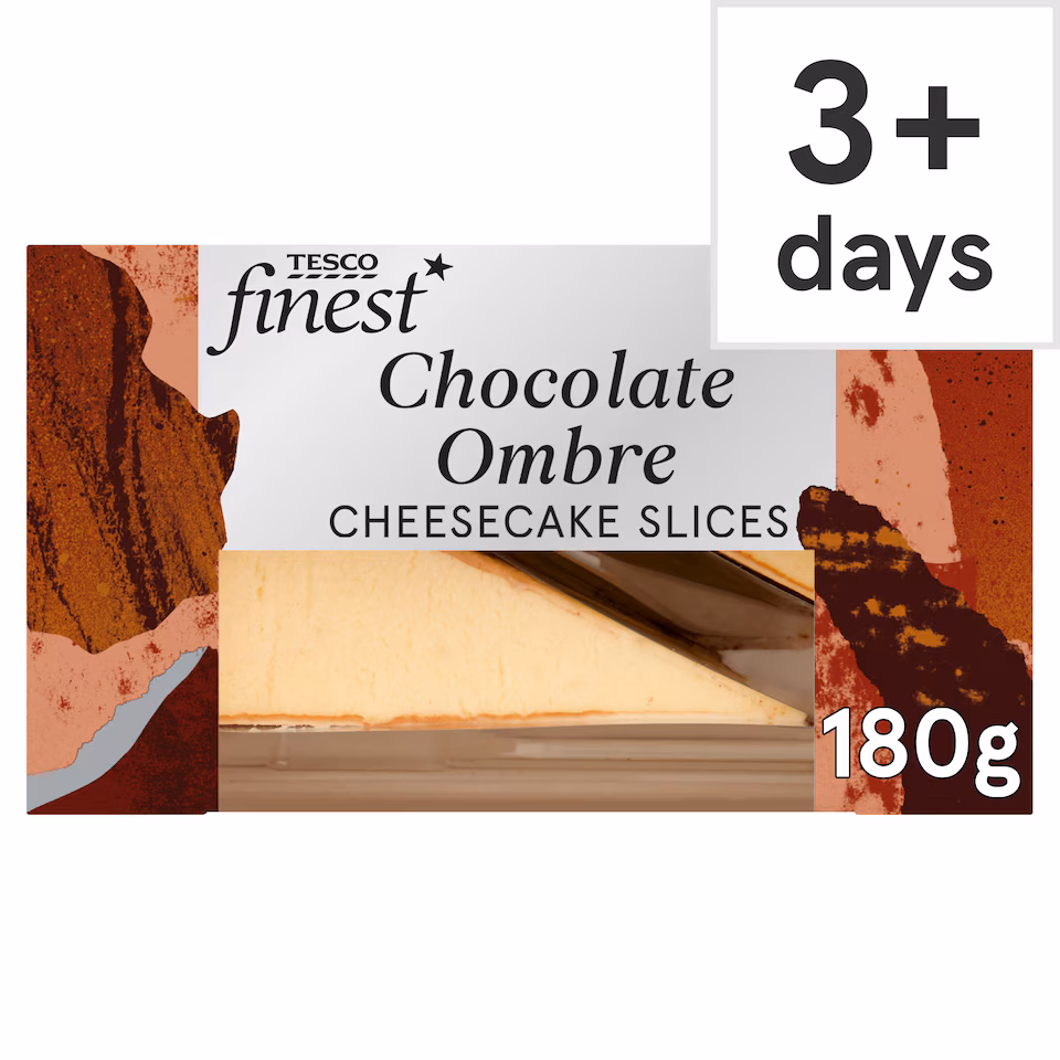 Tesco Finest 2 Triple Chocolate Ombre Cheesecake Slices 180g