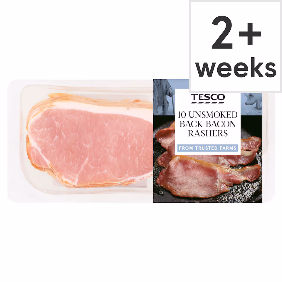 Tesco British Unsmoked Back Bacon Rashers 300g