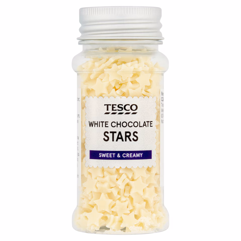 Tesco White Chocolate Stars Sprinkles 41G