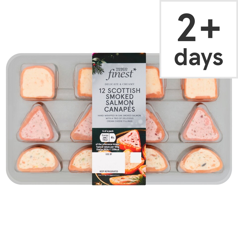 Tesco Finest 12 Scottish Smoked Salmon Canapes 120g