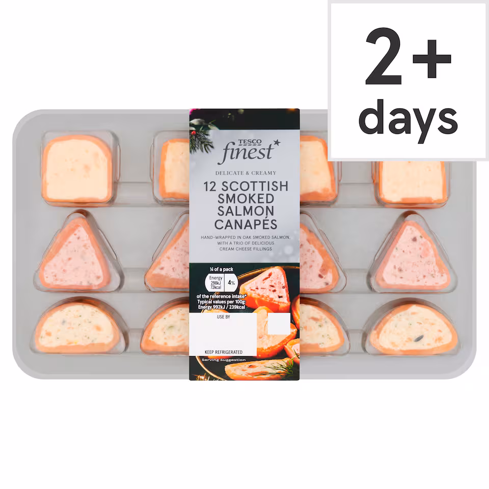 Tesco Finest 12 Scottish Smoked Salmon Canapes 120g