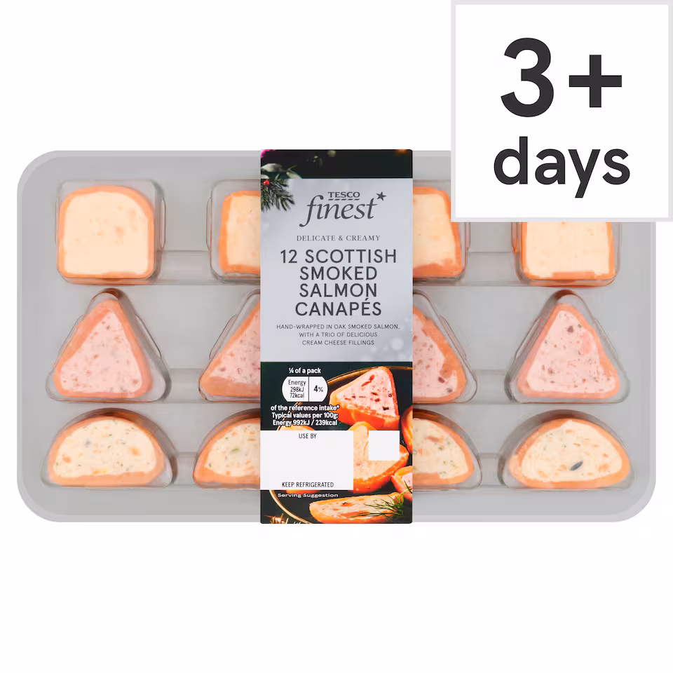 Tesco Finest 12 Scottish Smoked Salmon Canapes 120g