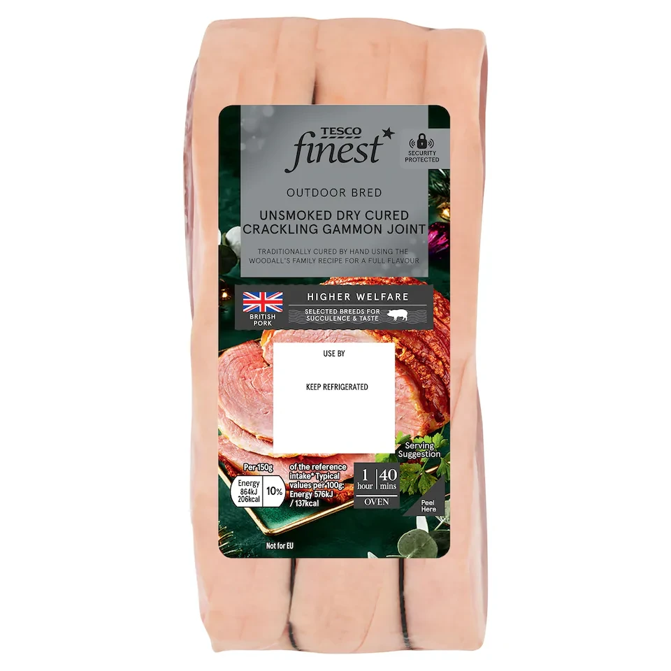 Tesco Finest Unsmoked Dry Cured Crackling Gammon Joint 900g