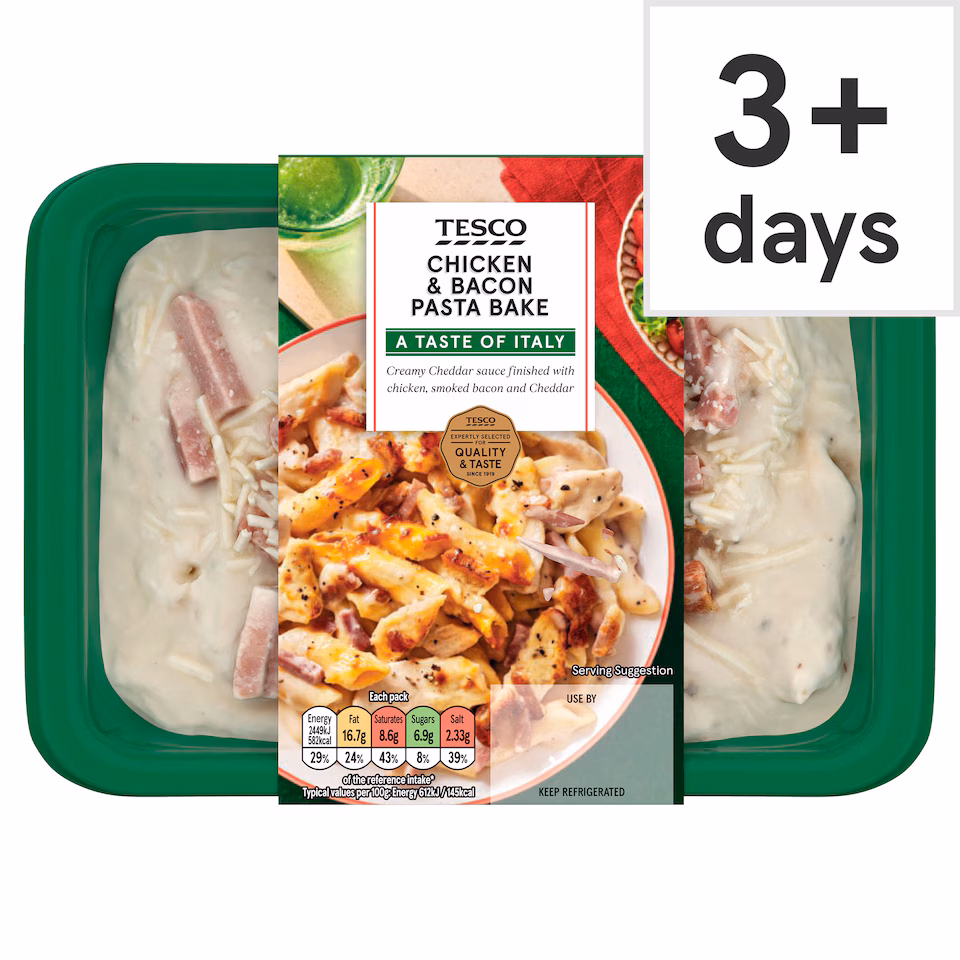 Tesco Chicken & Bacon Pasta Bake 400G