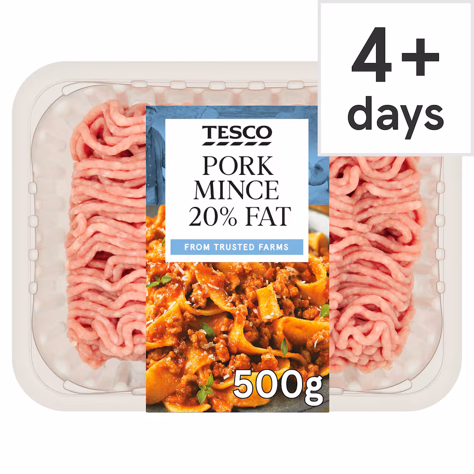 Tesco Pork Mince 20% Fat 500G