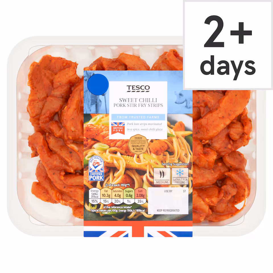 Tesco Sweet Chilli Pork Stir Fry Strips 400g