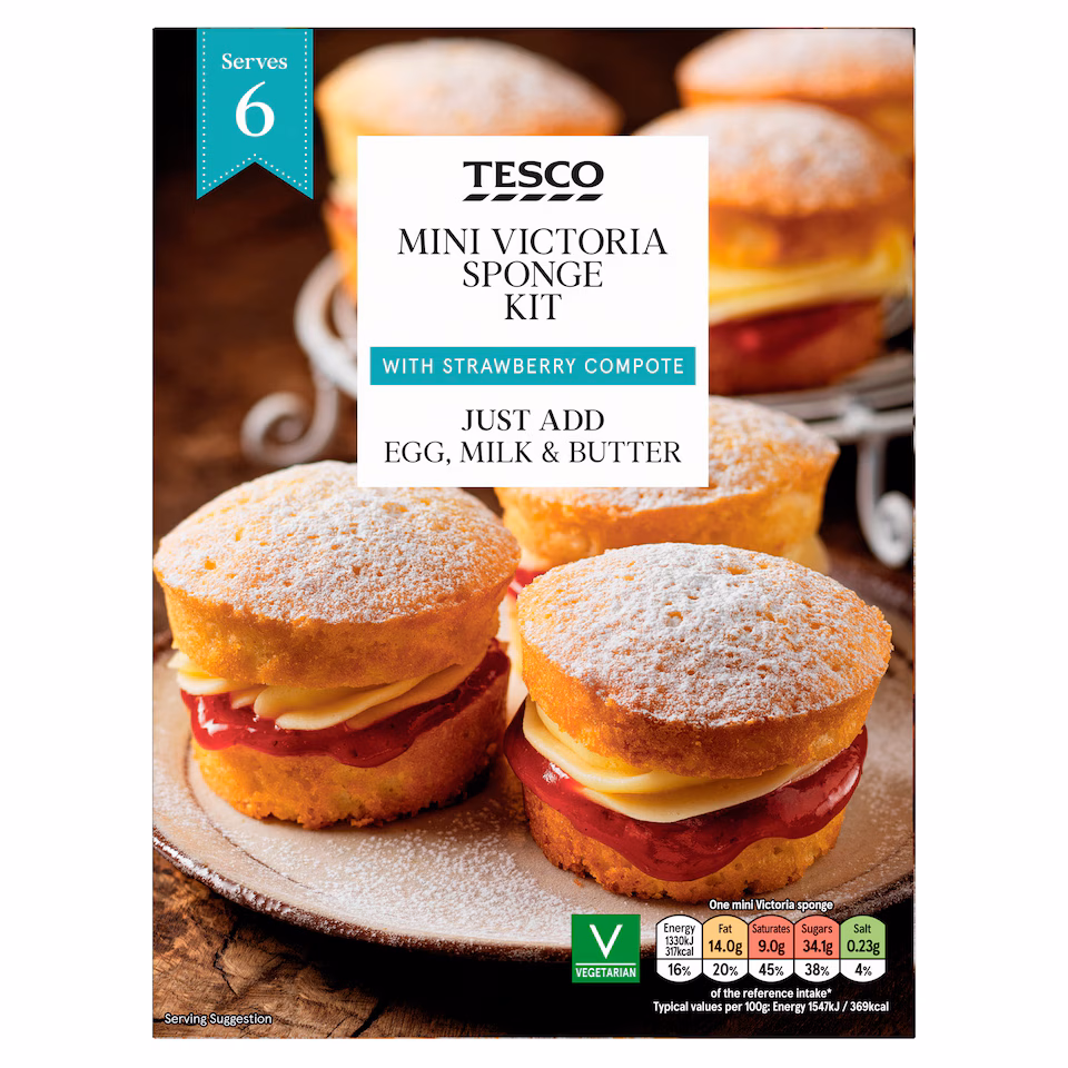 Tesco Mini Victoria Sponge Kit 380g