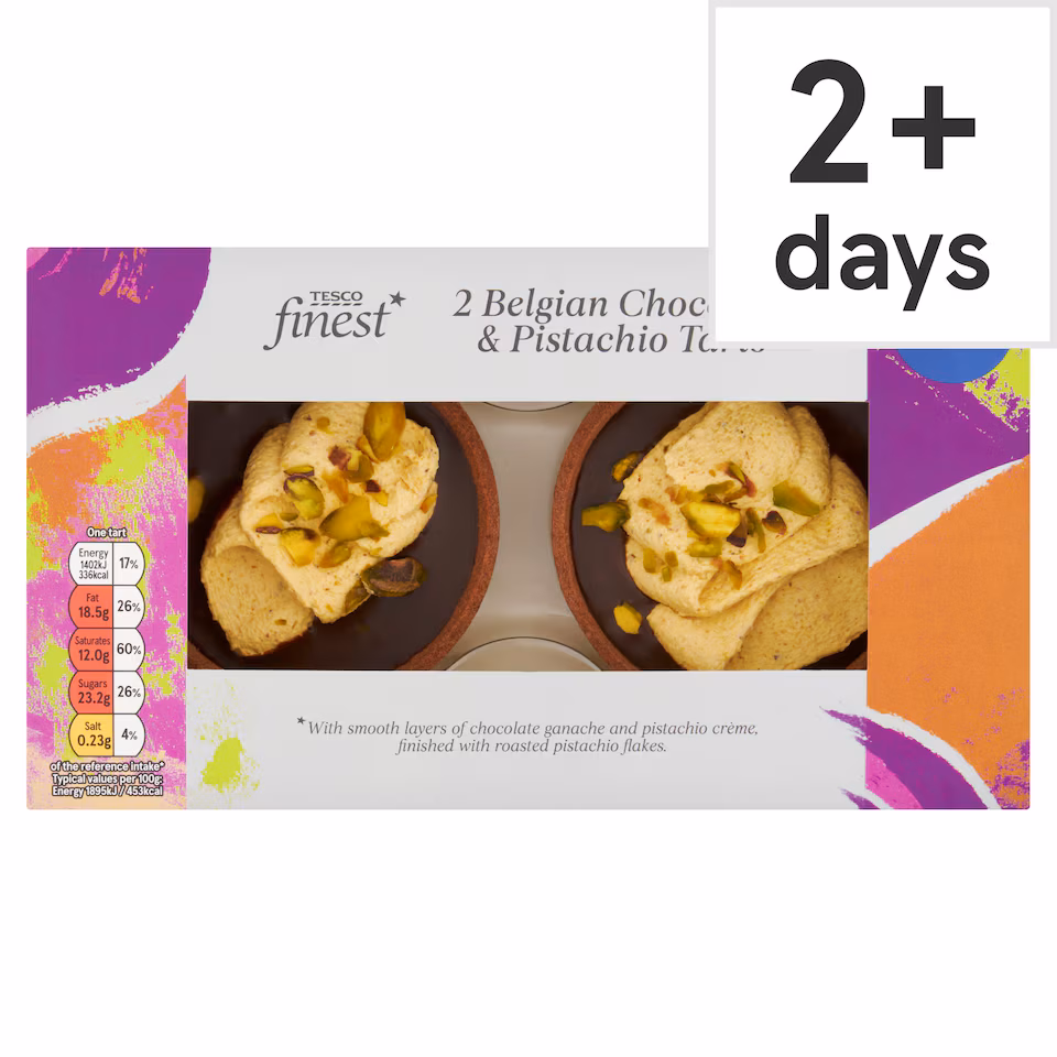 Tesco Finest 2 Chocolate & Pistachio Tarts