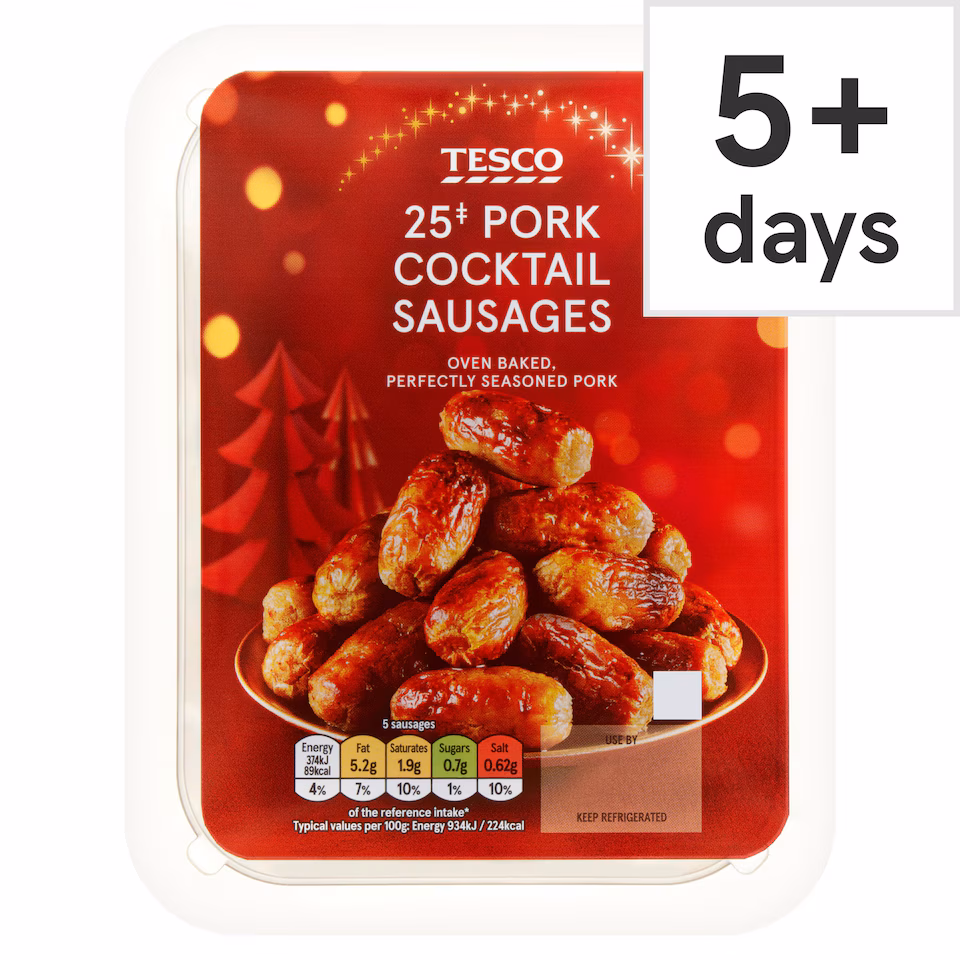 Tesco 25 cocktail sausage 200g