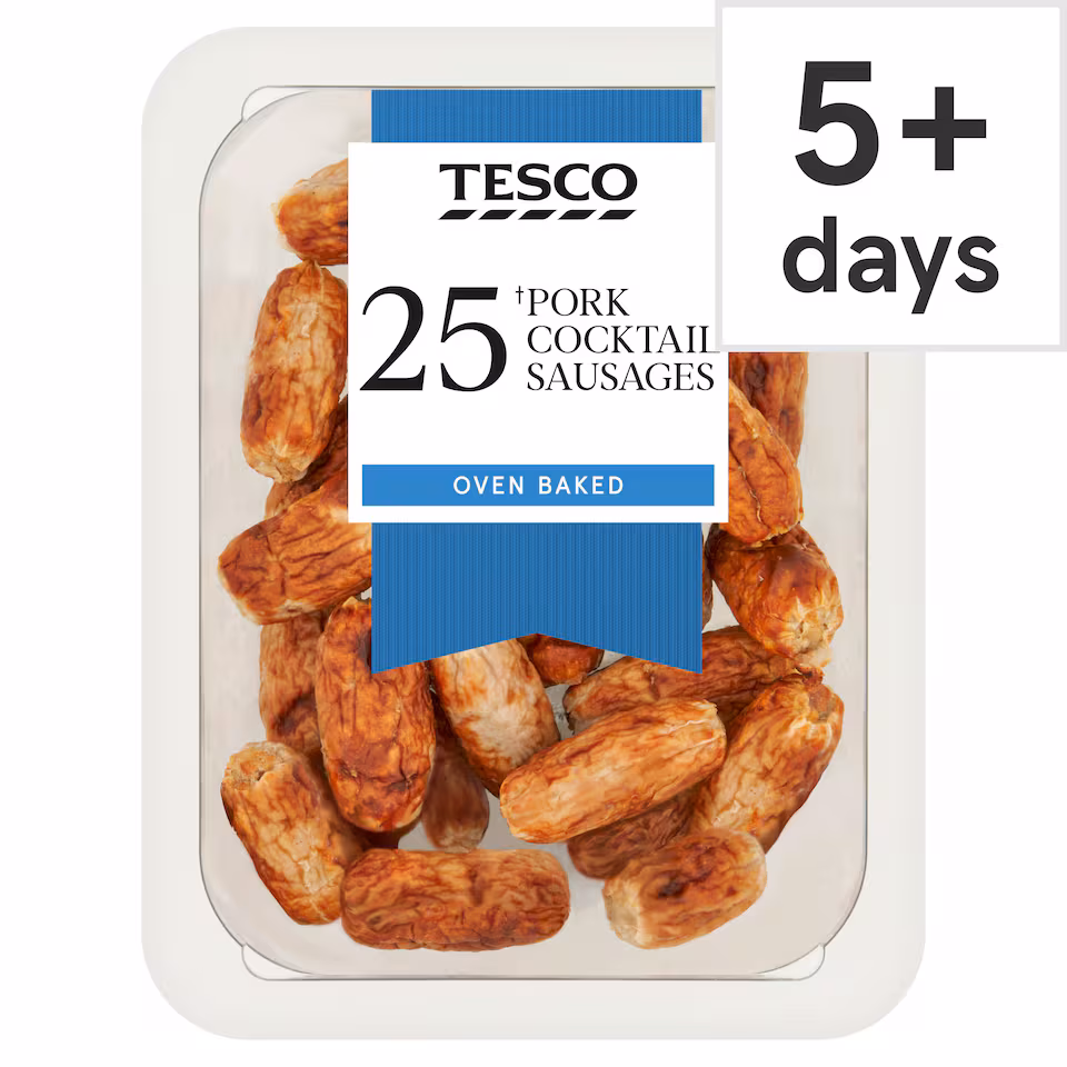 Tesco 25 cocktail sausage 200g