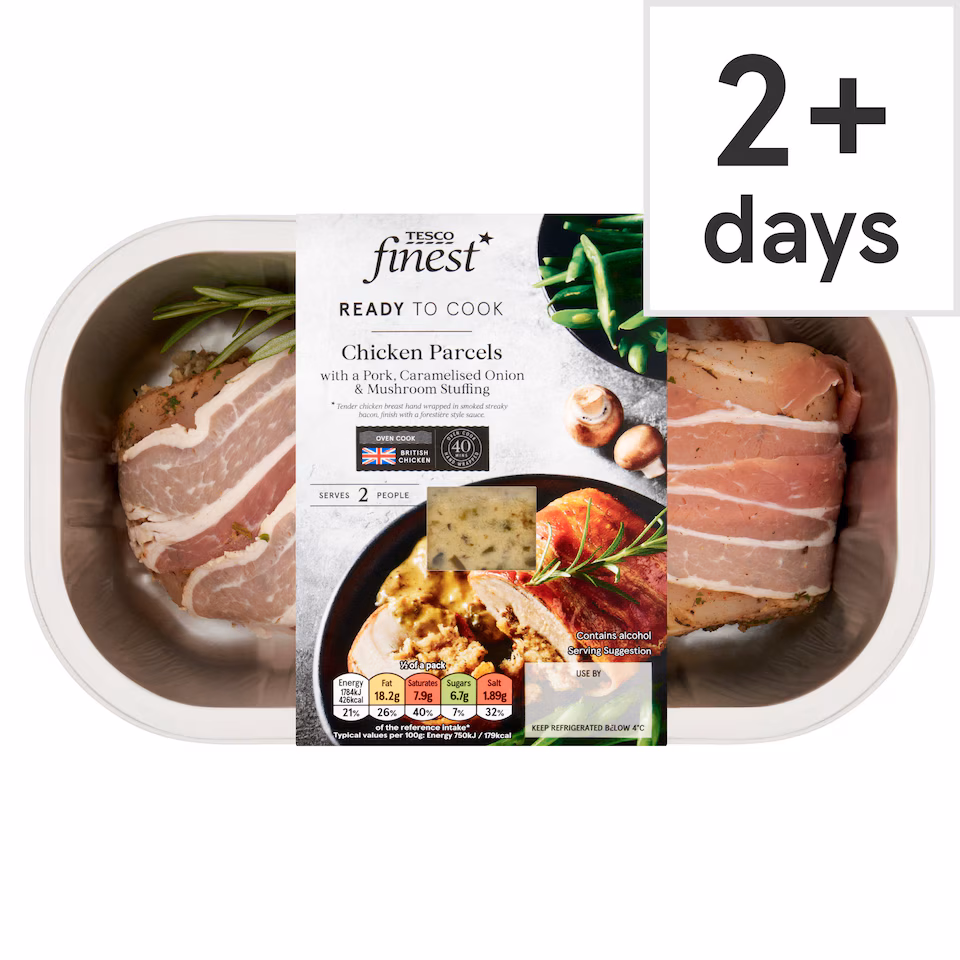 Tesco Finest Chicken Parcels with a Pork, Caramelised Onion & Mushroom Stuffing 522g